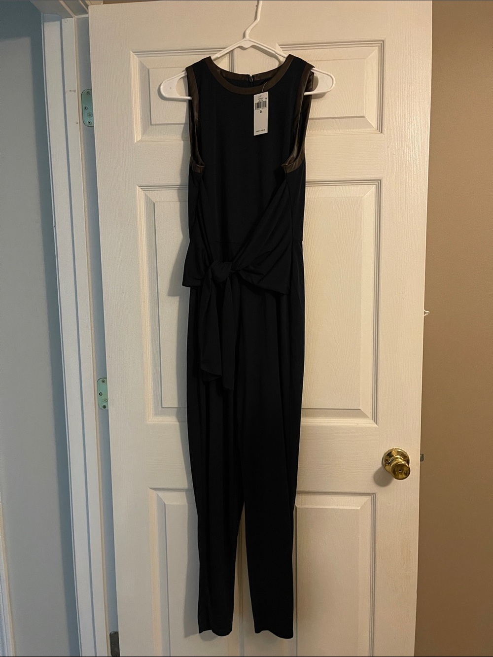 Polo by Ralph Lauren Black Sleeveless Tie-Front Jumpsuit